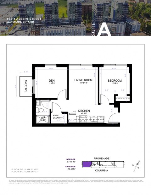 Floor plan for 1 bed, 1 bath, 826 sqft